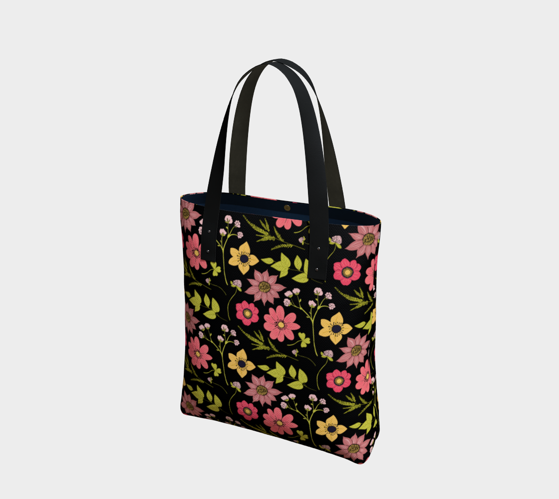 Pink & Yellow Blooms Tote Bag preview