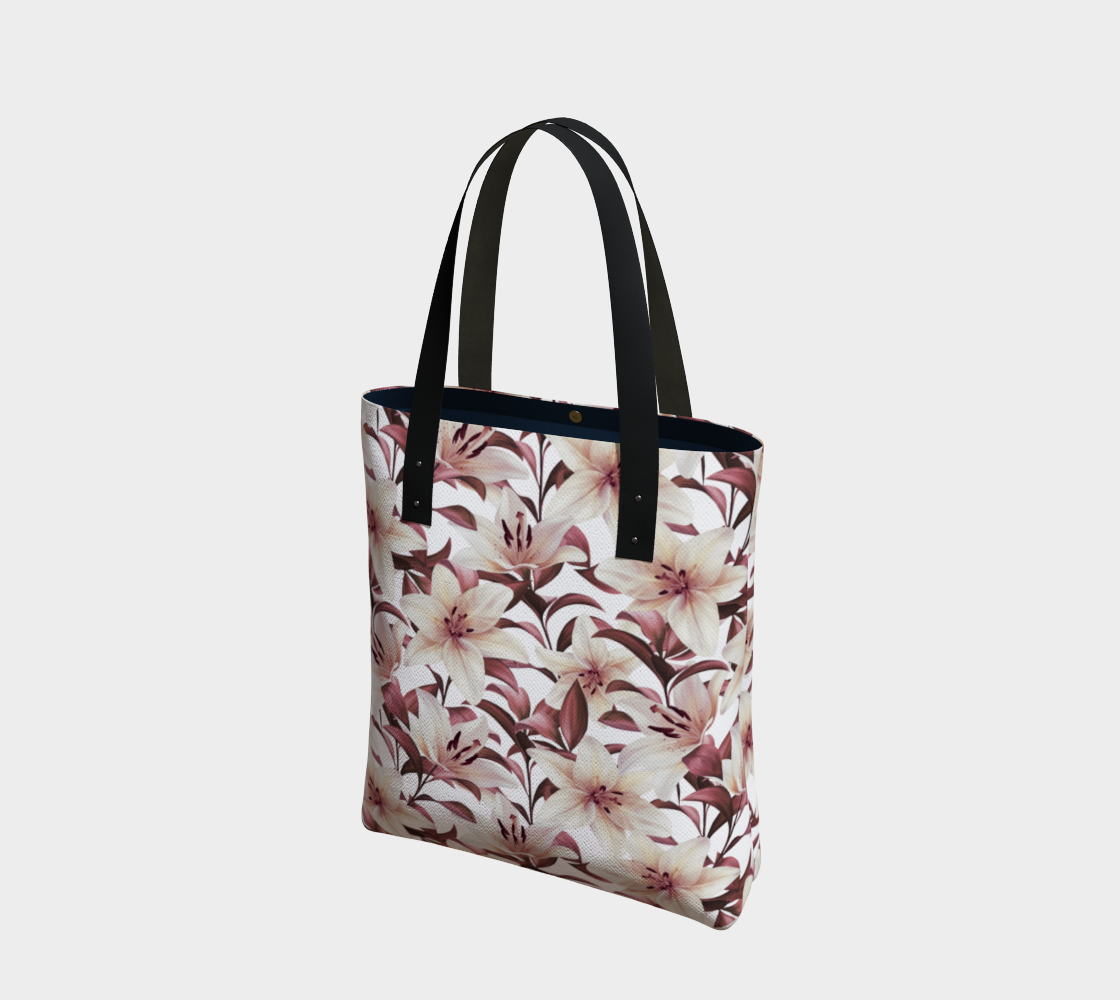 Lilies on white. Floral pattern preview