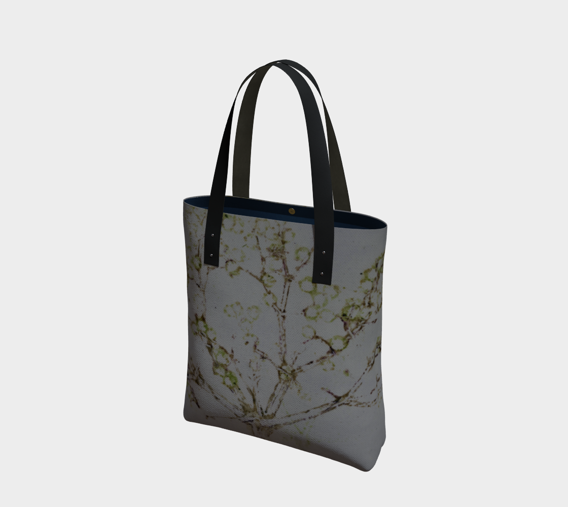 Aperçu de Tote Bag * White Floral Shoulder Tote * Flowered Shopping Bag* Elderberry Blossom Watercolor Impressions