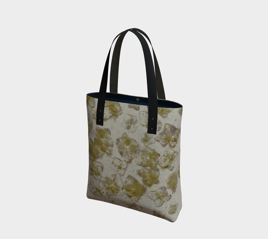 Aperçu de Tote Bag * Abstract Floral Shoulder Shopping Bag * Travel Tote*Golden Hydrangea Watercolor Impressions  Design