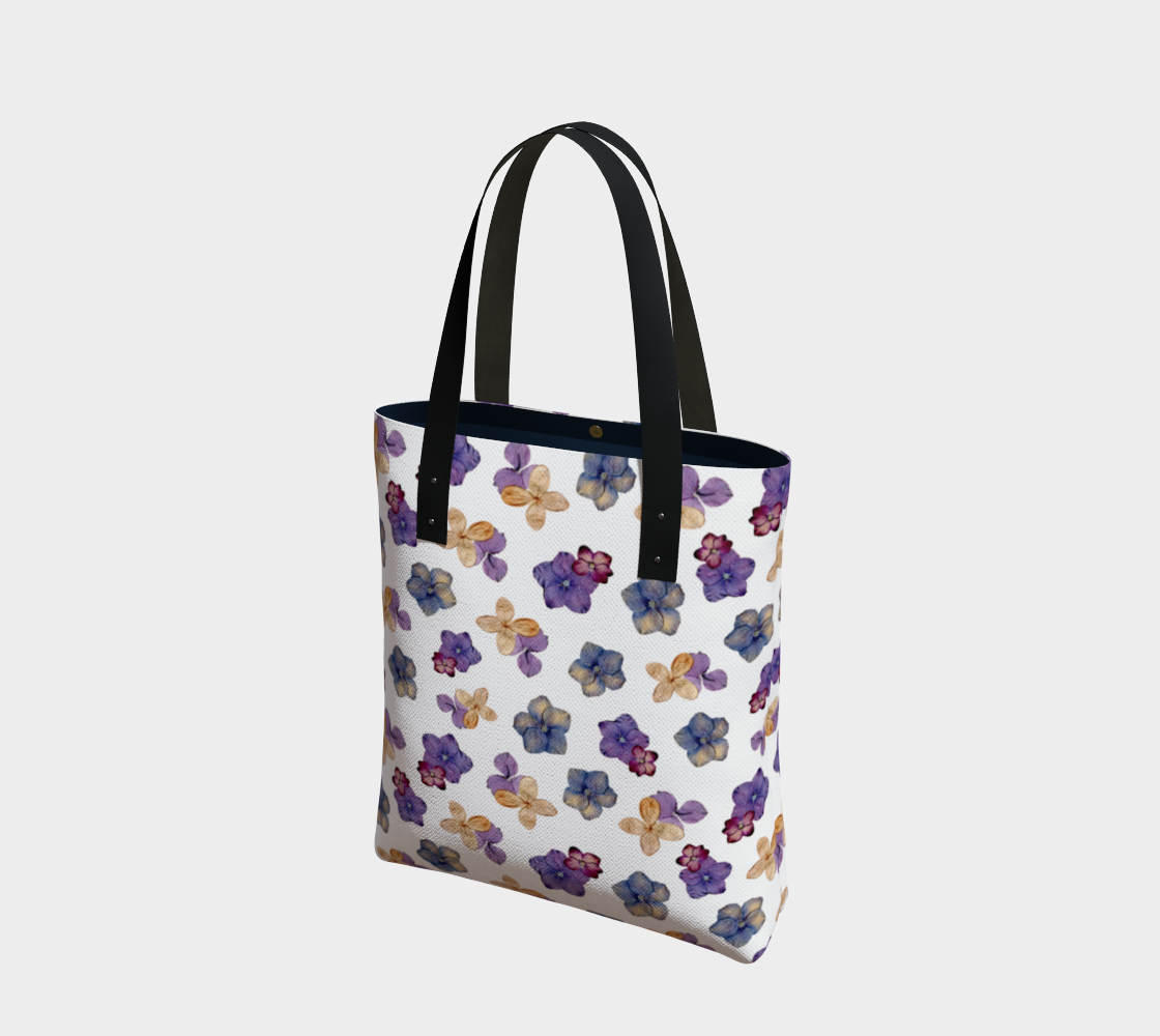 Aperçu de Tote Bag * Abstract Floral Shoulder Shopping Bag * Travel Tote Purple Pink Raining Hydrangeas