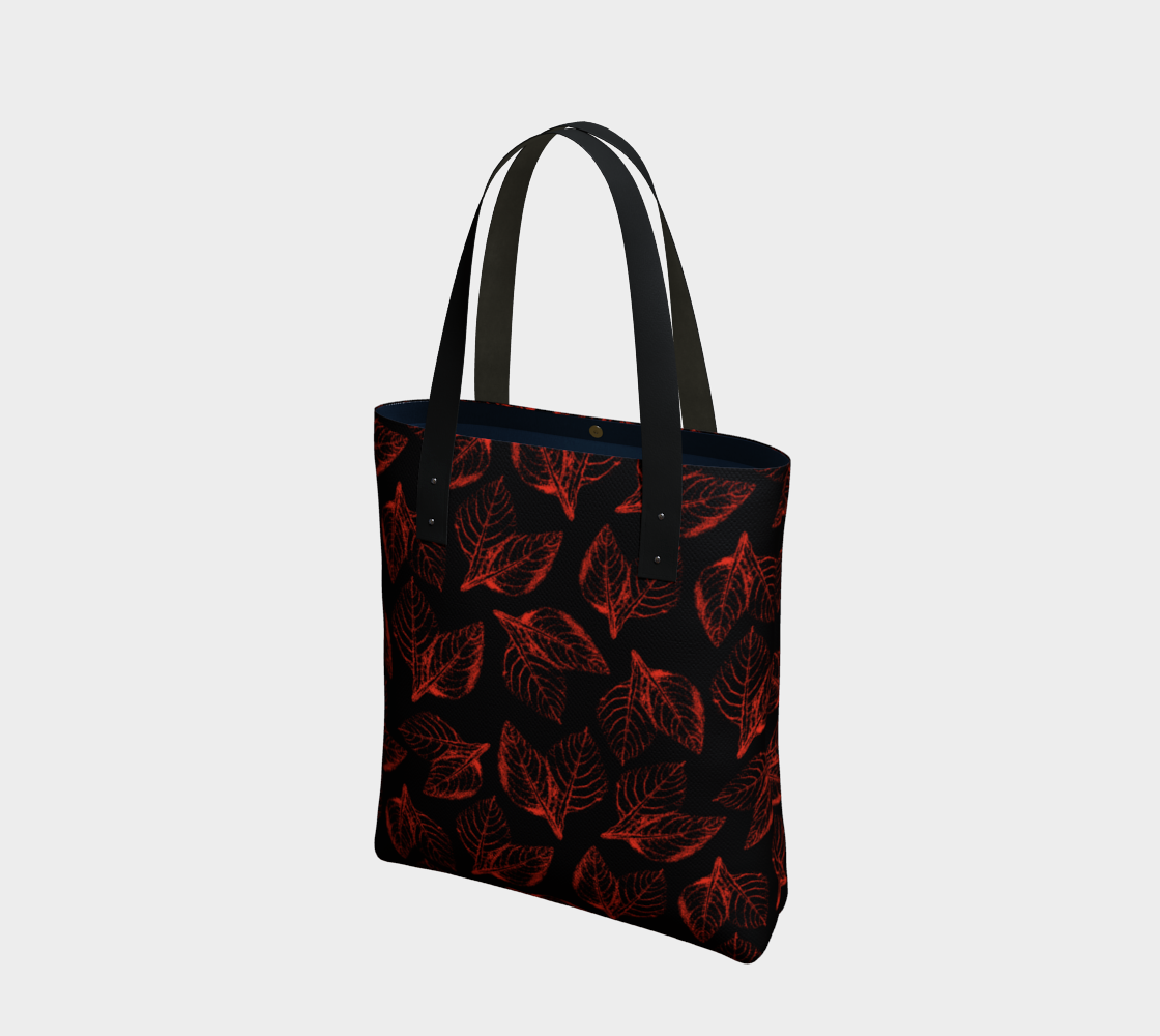 Tote Bag * Abstract Floral Shoulder Shopping Bag * Travel Tote Red Amaranth Leaves preview