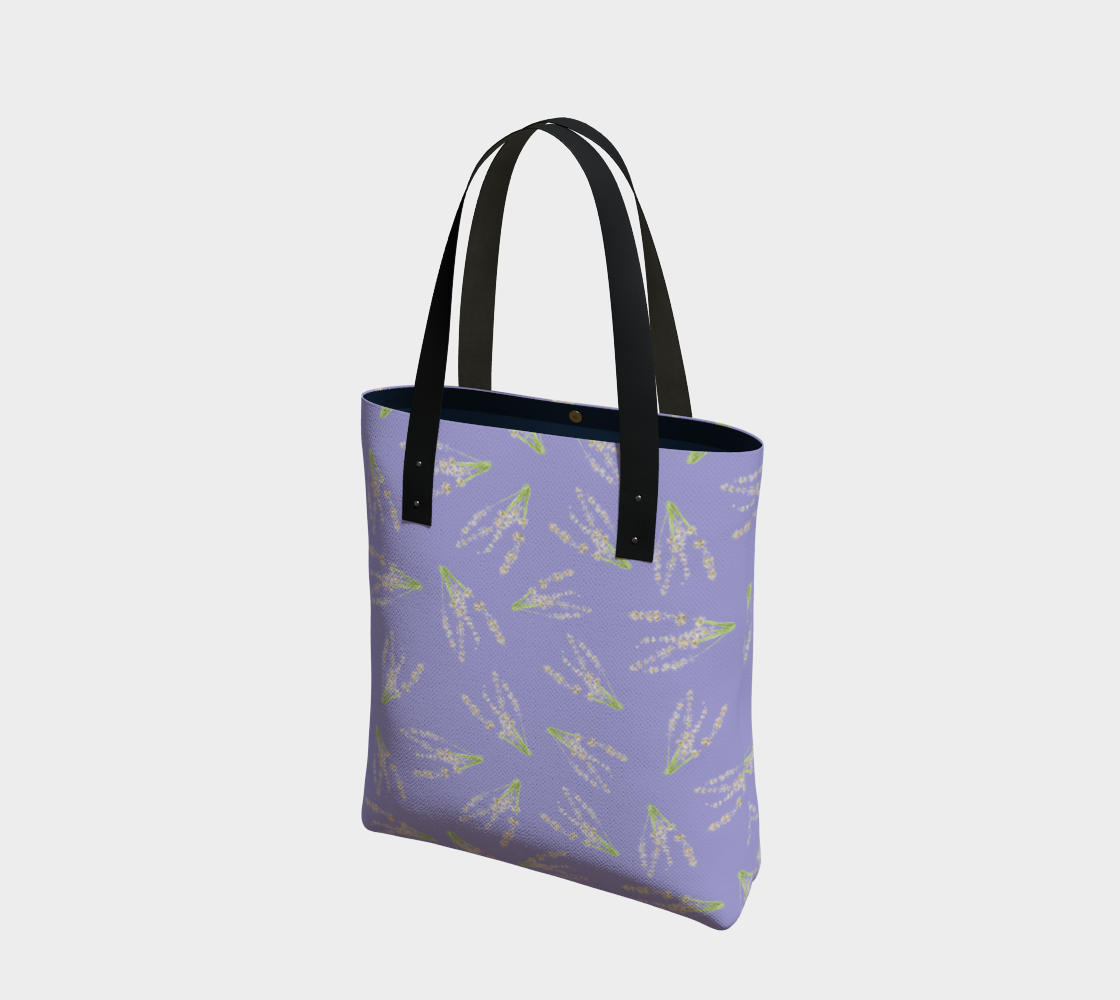 Tote Bag * Abstract Floral Shoulder Shopping Bag * Travel Tote Pale Purple Lavender Flowers Watercolor Impressions  Design preview