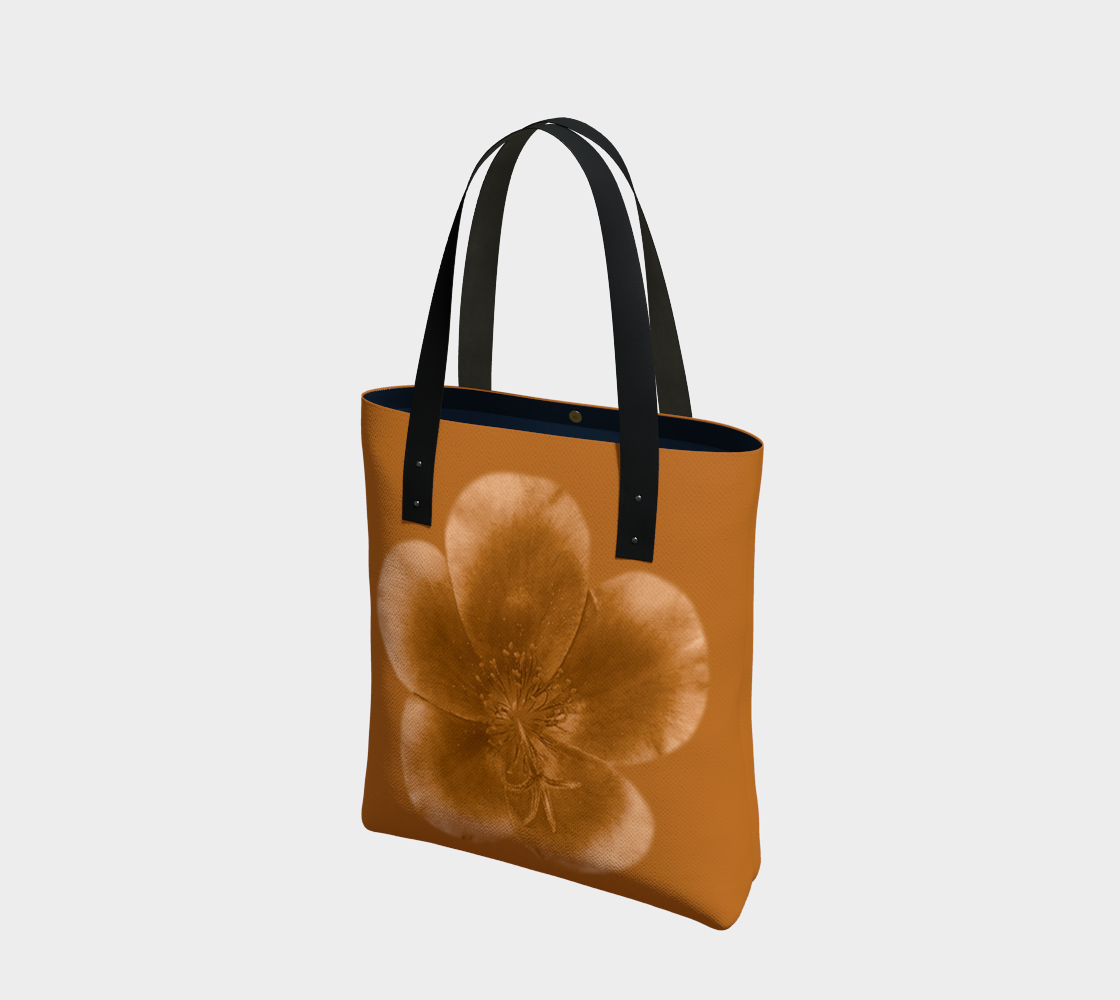 Brown Moss Rose Flower Printed on Tote Bag preview