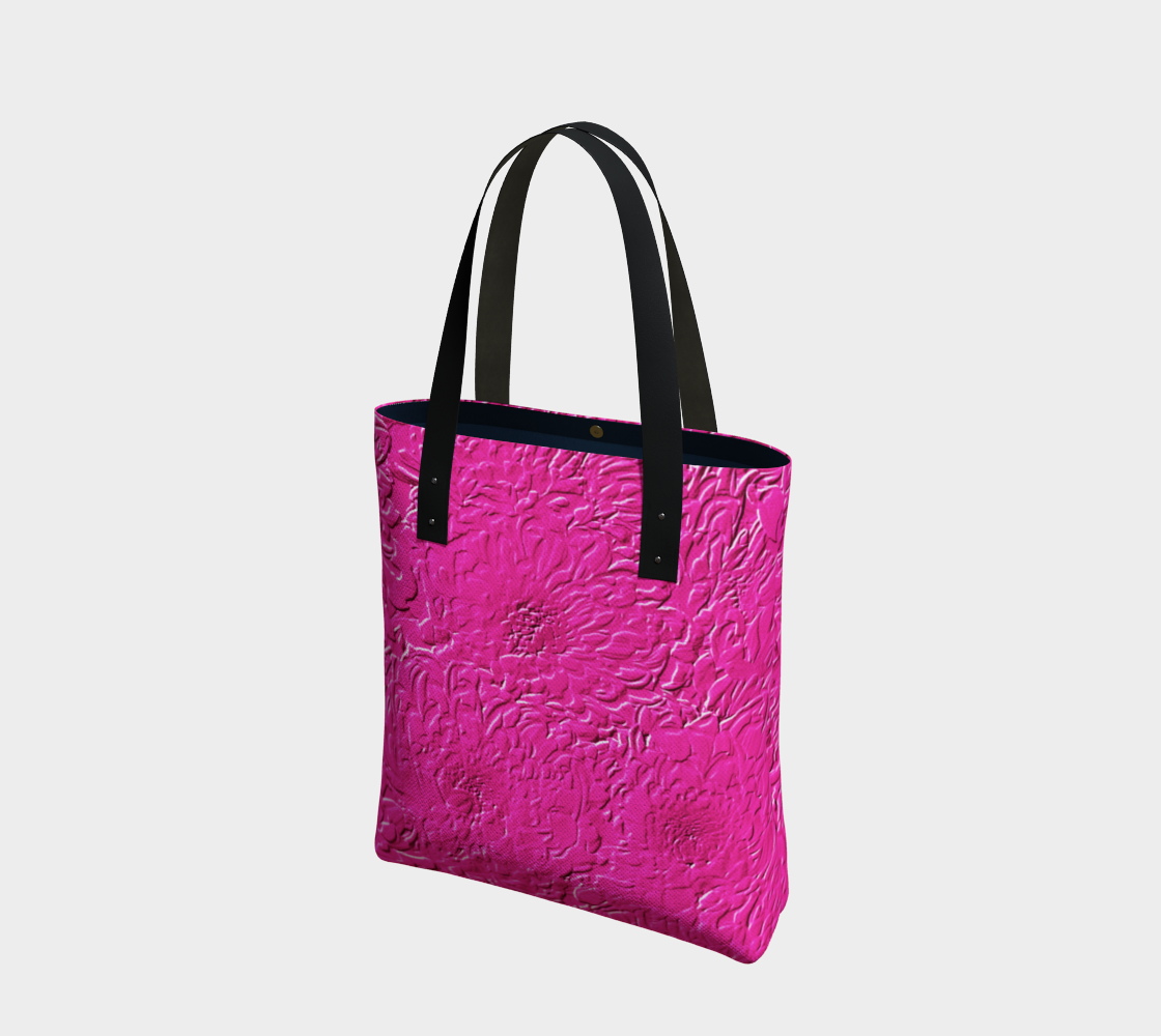 Pink Chrysanthemum Flower Pattern Printed on Tote Bag preview