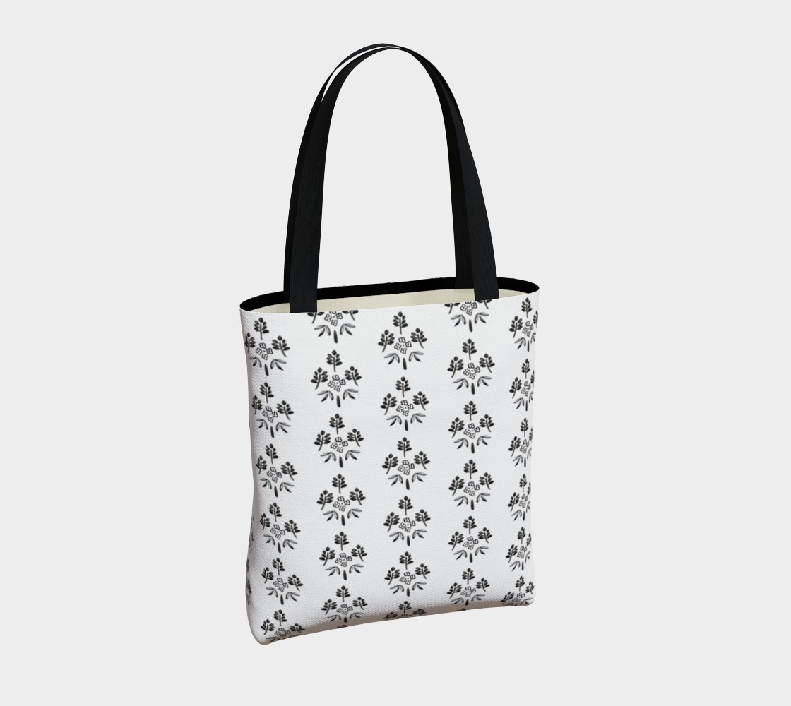 black and white pattern tote preview #4