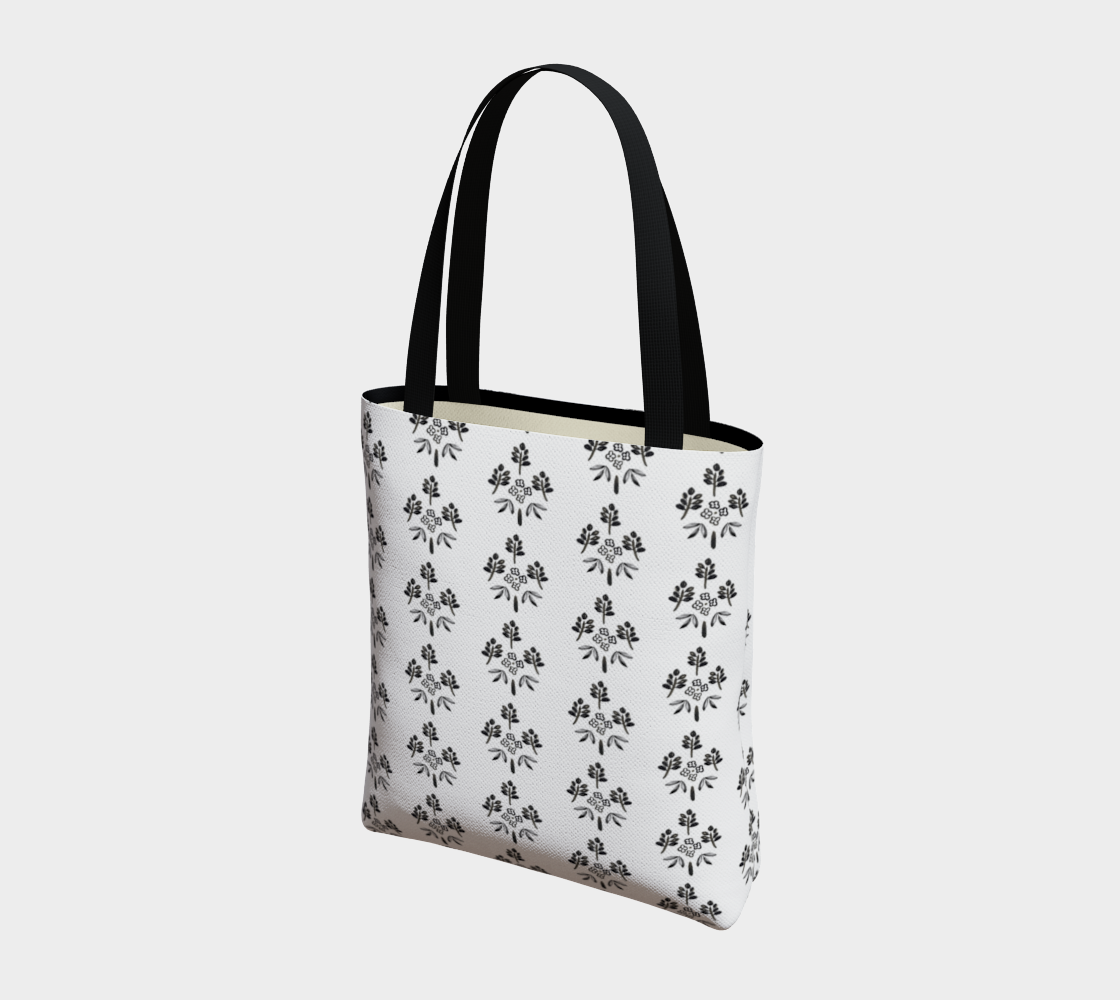 black and white pattern tote preview #3