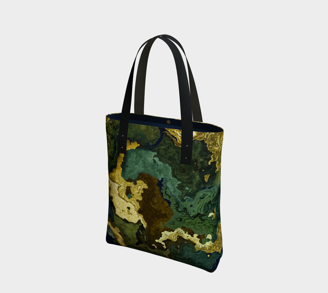 green marble tote bag preview