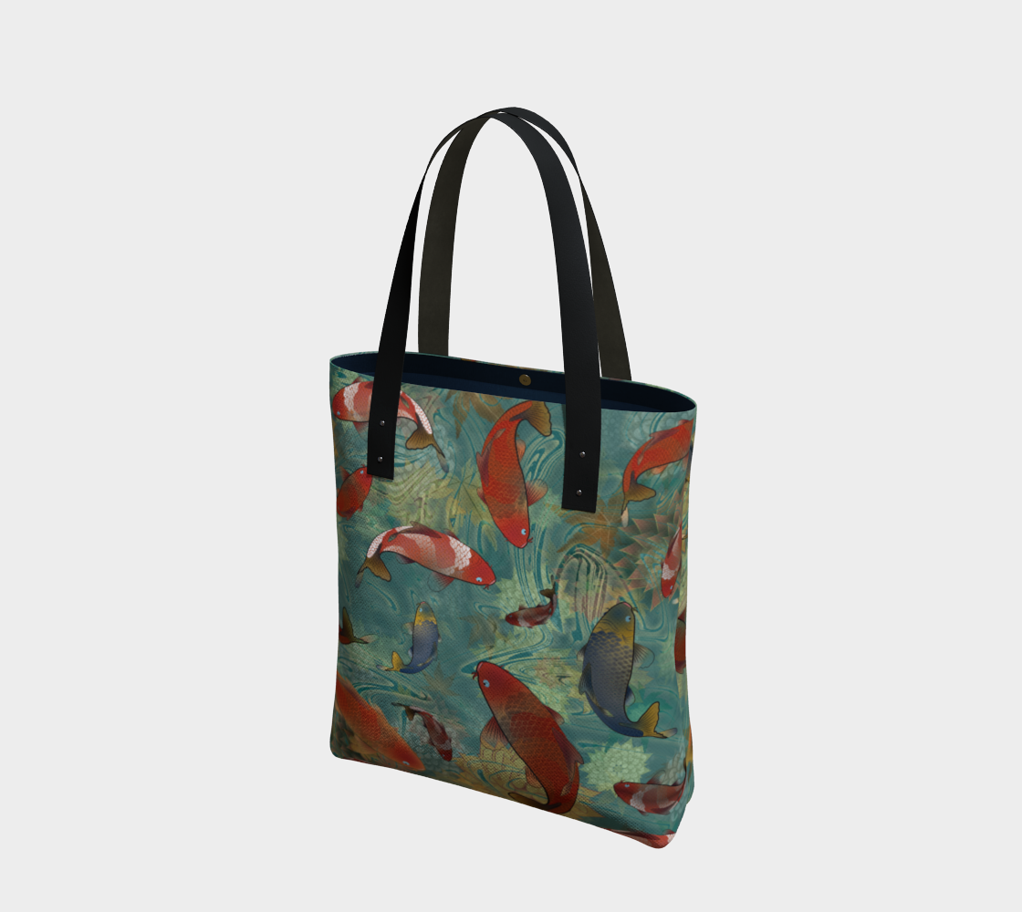 Koi and Chrysanthemums Tote preview