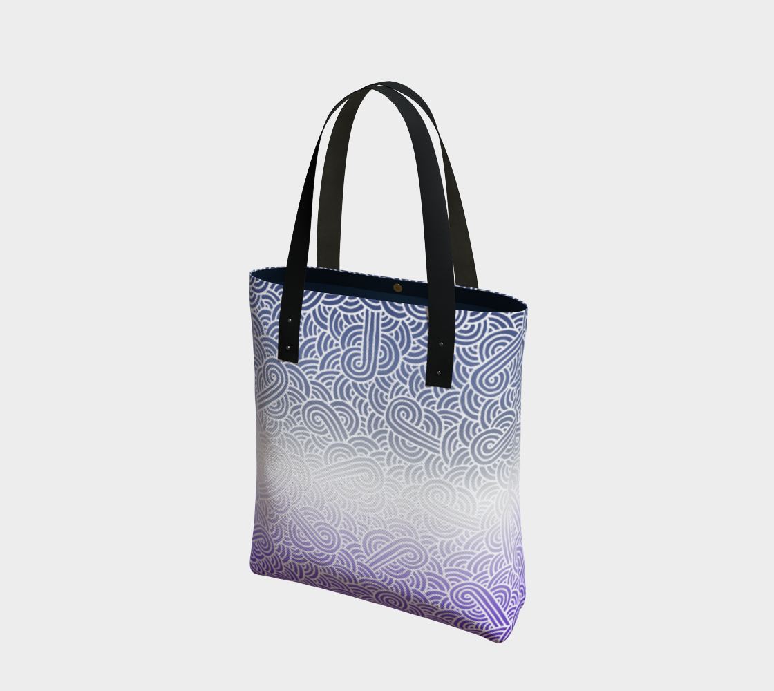 Ombré butch lesbian colours and white swirls doodles Tote Bag preview