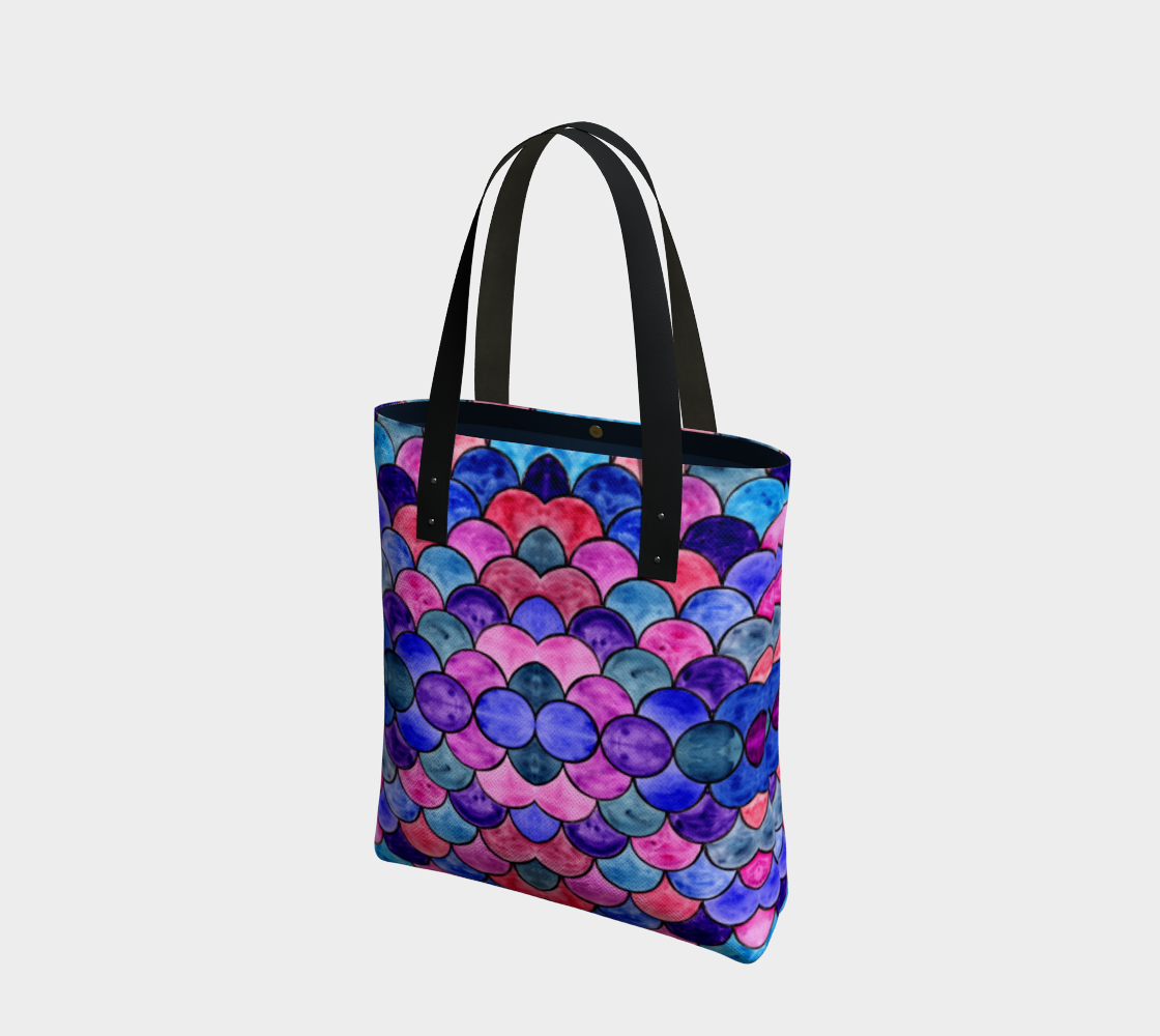 Blue and Purple Scales Pattern Tote Bag preview