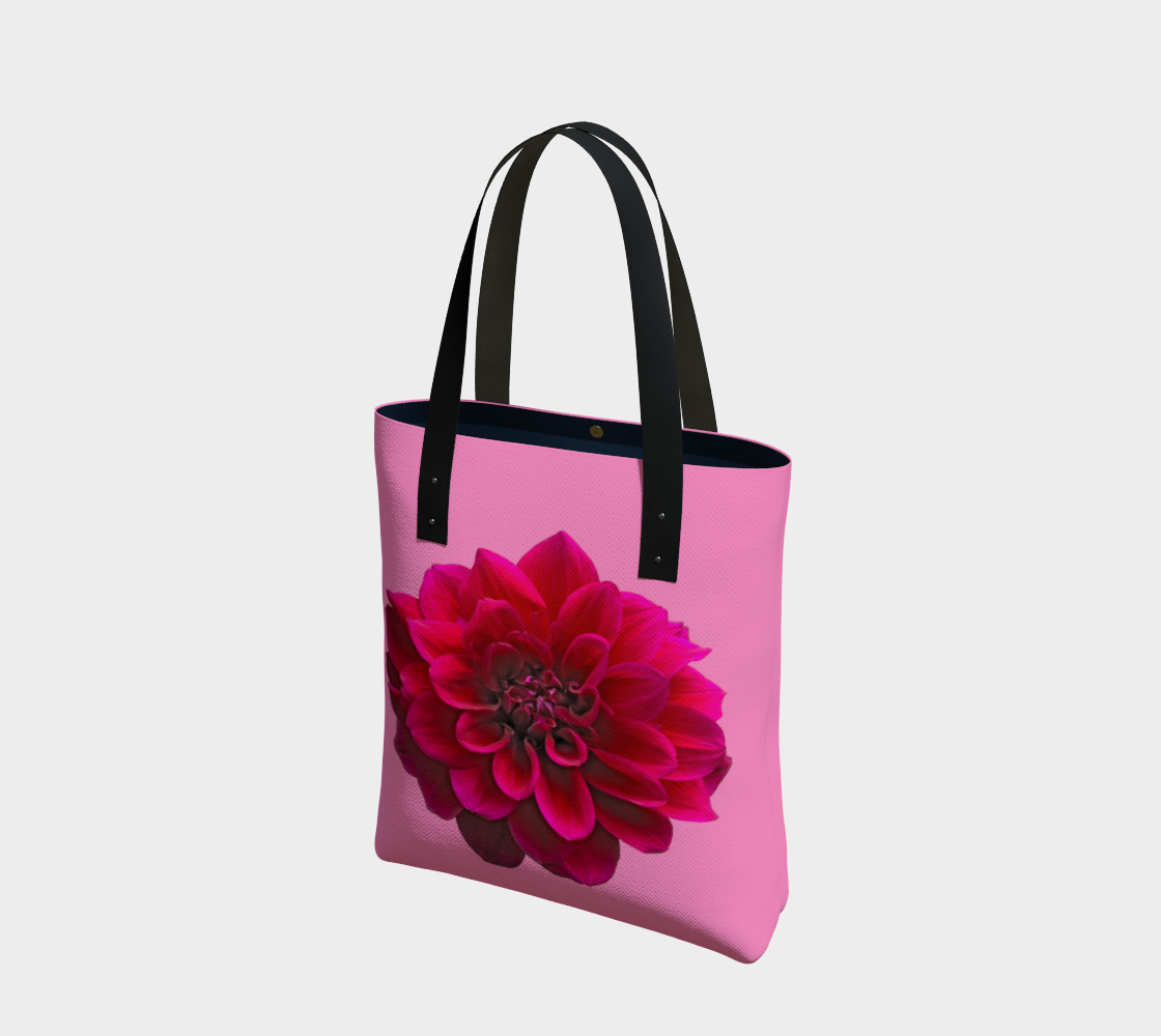 Deep Pink Dahlia Flower Printed on Tote Bag preview