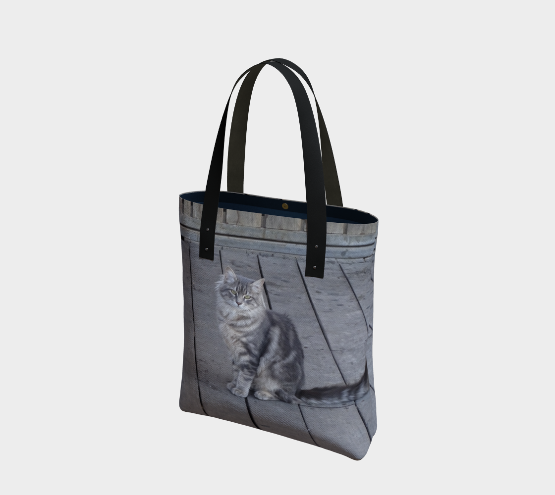 Grey cat Tote bag  preview