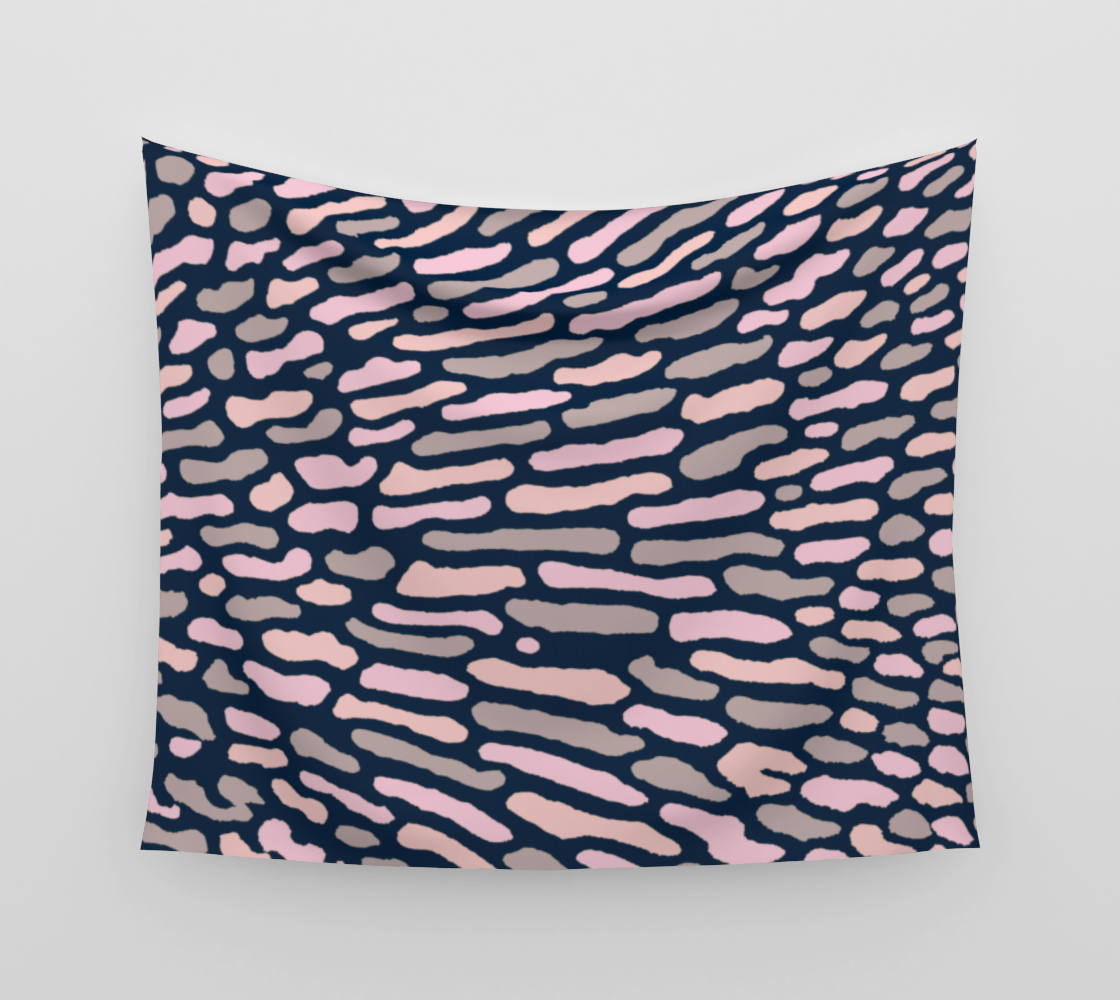 Organic Abstract - Navy Blue Wall Tapestry preview