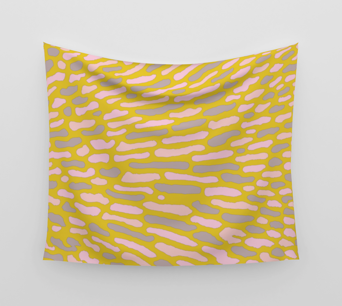 Organic Abstract - Yellow Lime Wall Tapestry preview
