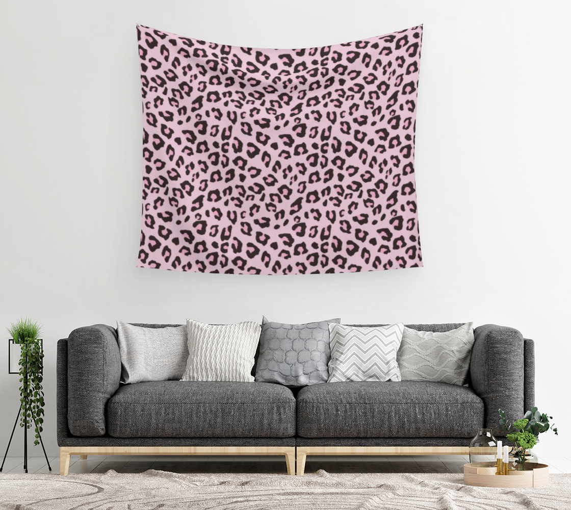 Leopard Print - Pink Chocolate Wall Tapestry thumbnail #3