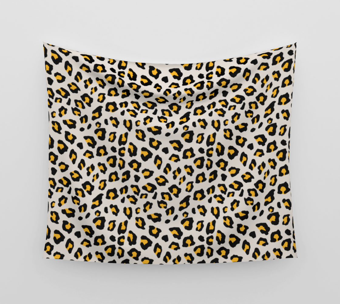 Leopard Print - Mustard Yellow Wall Tapestry preview