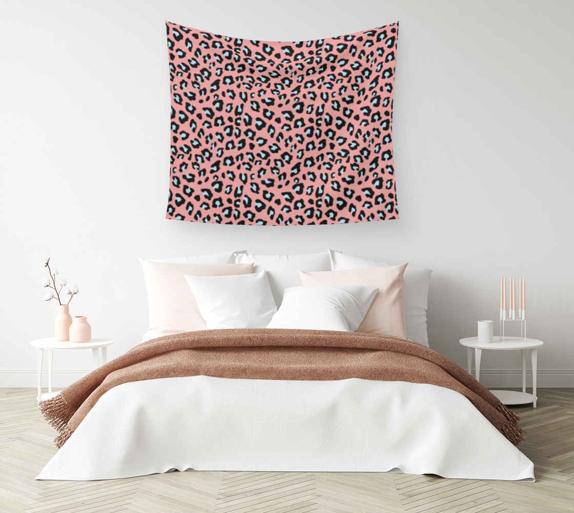 Leopard Print - Icy Peach Wall Tapestry thumbnail #2