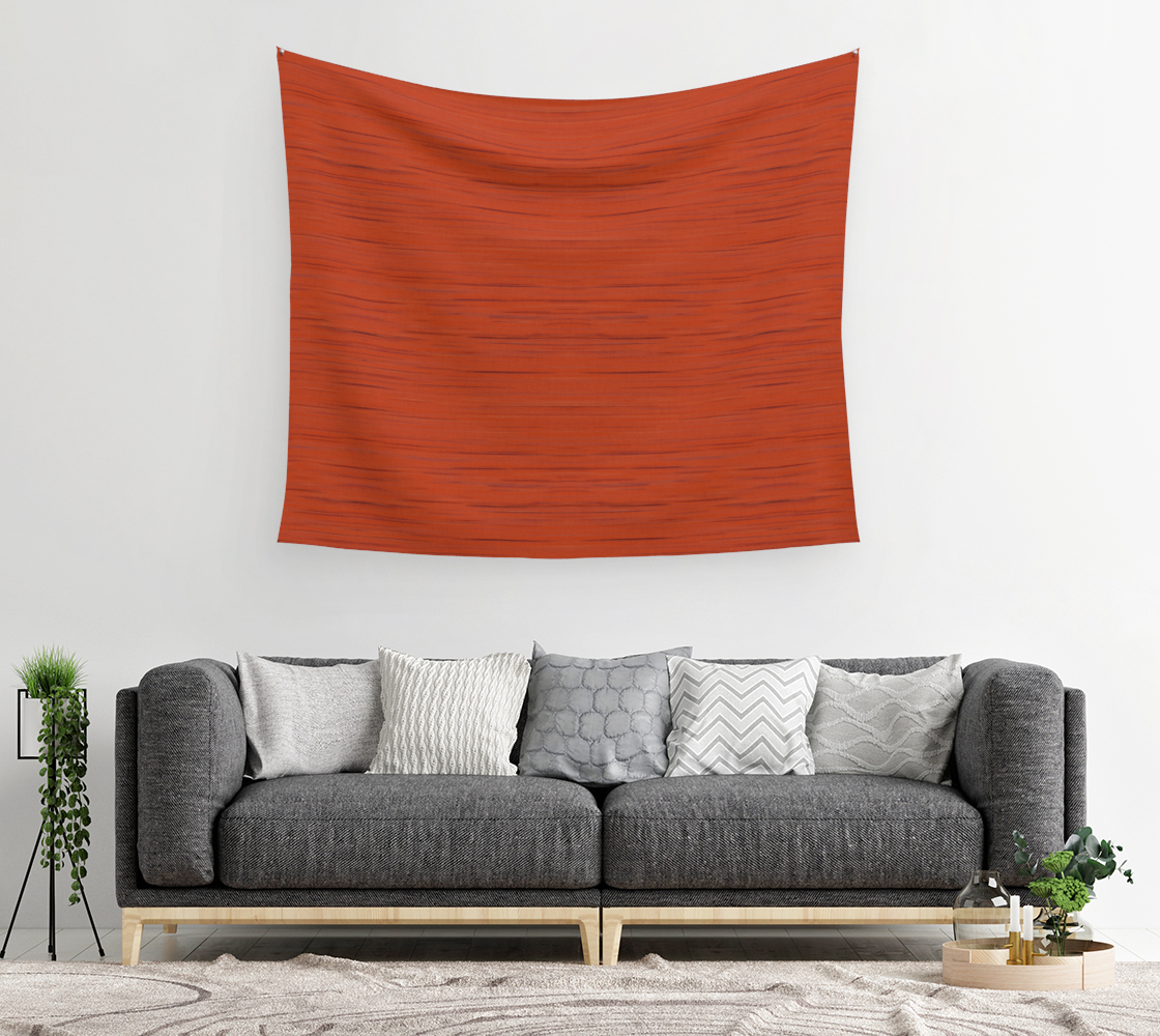 Meteor Stripes - Rust Orange Wall Tapestry preview #2