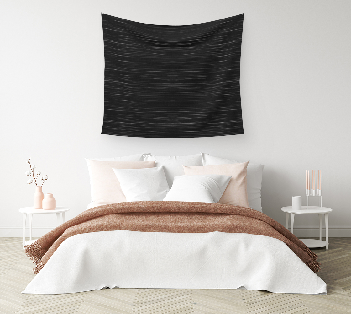 Aperçu de Meteor Stripes - Deep Black Wall Tapestry #1