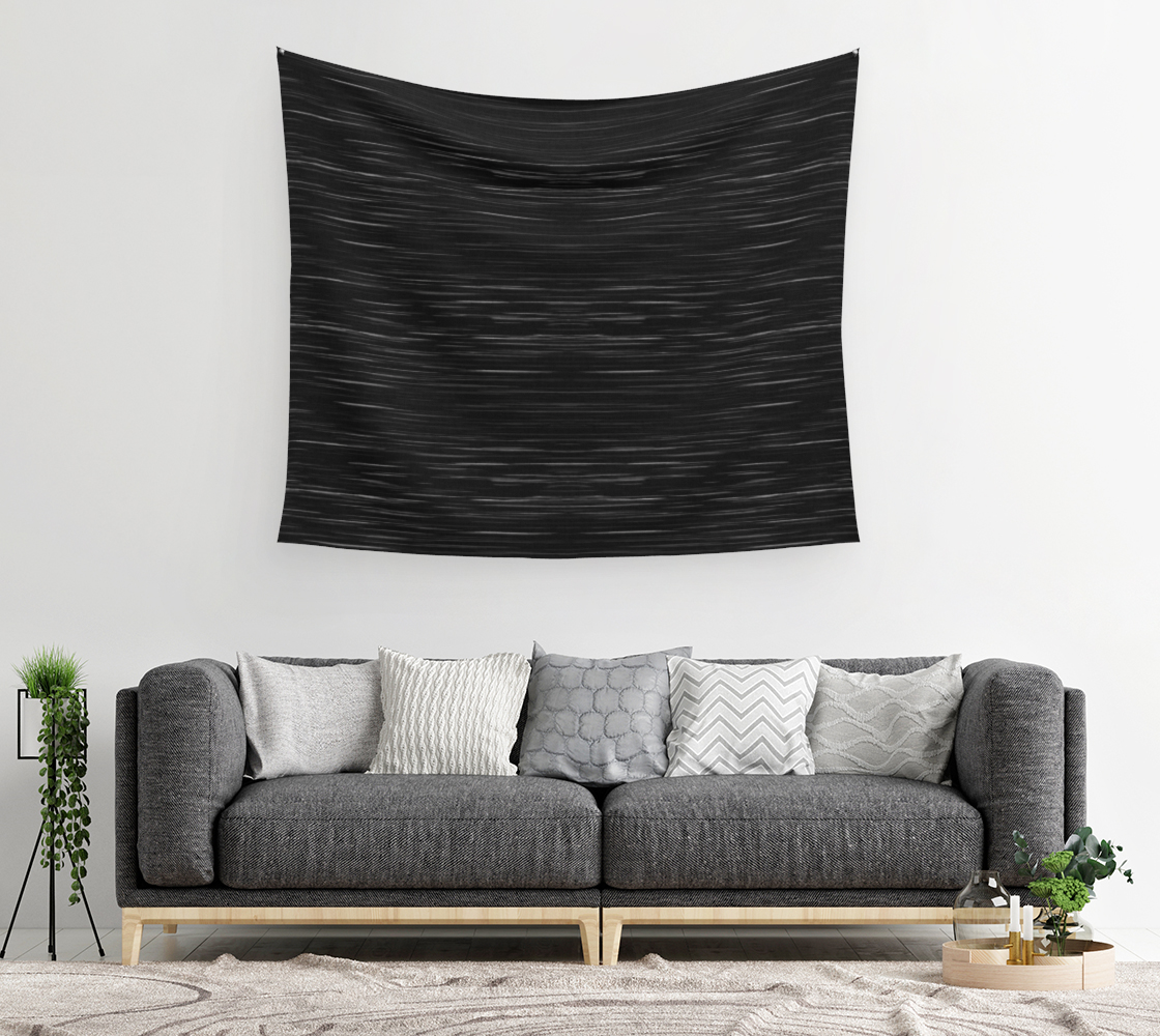 Aperçu de Meteor Stripes - Deep Black Wall Tapestry #2