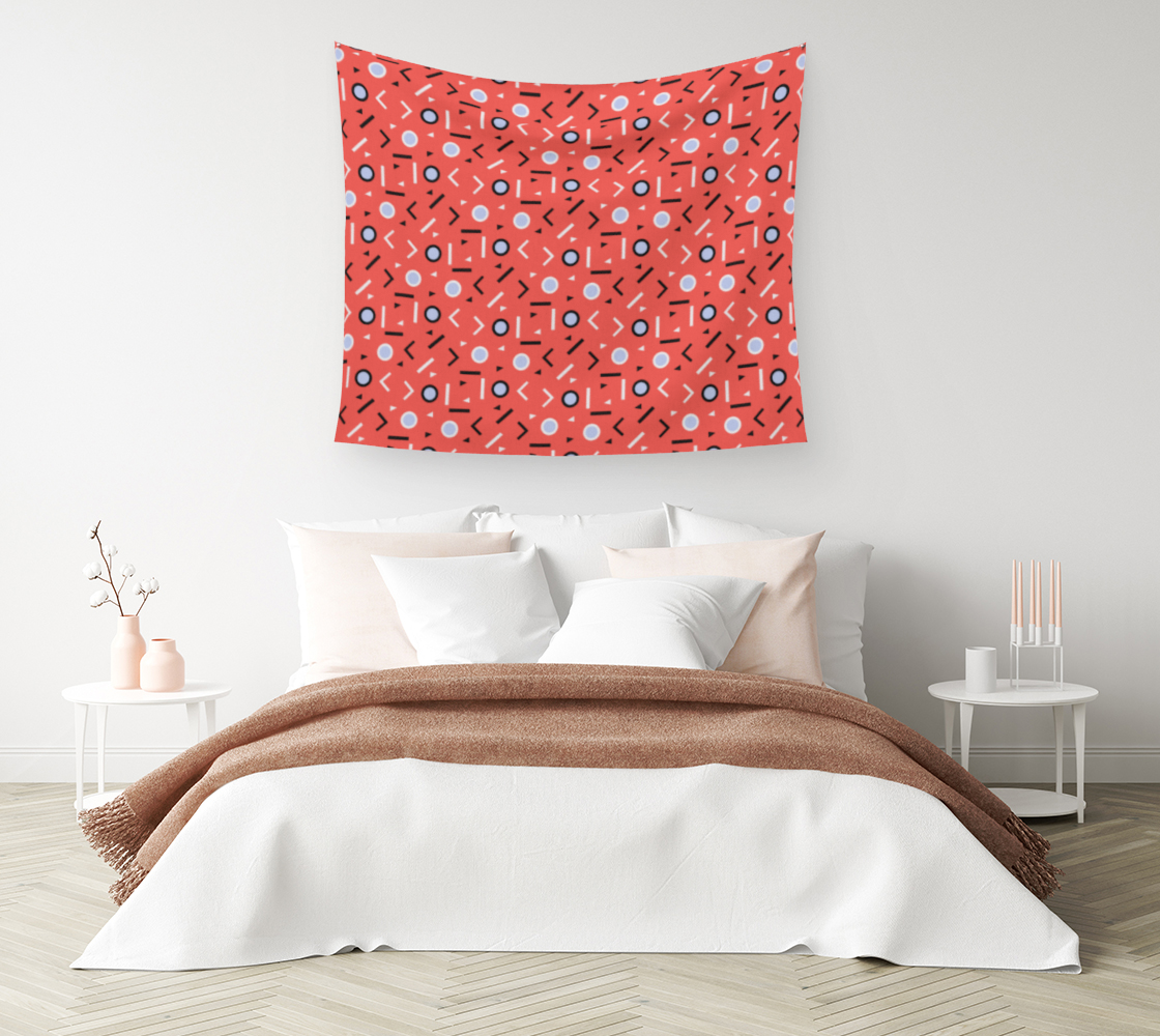 Aperçu de Memphis Tribes - Coral Wall Tapestry #1