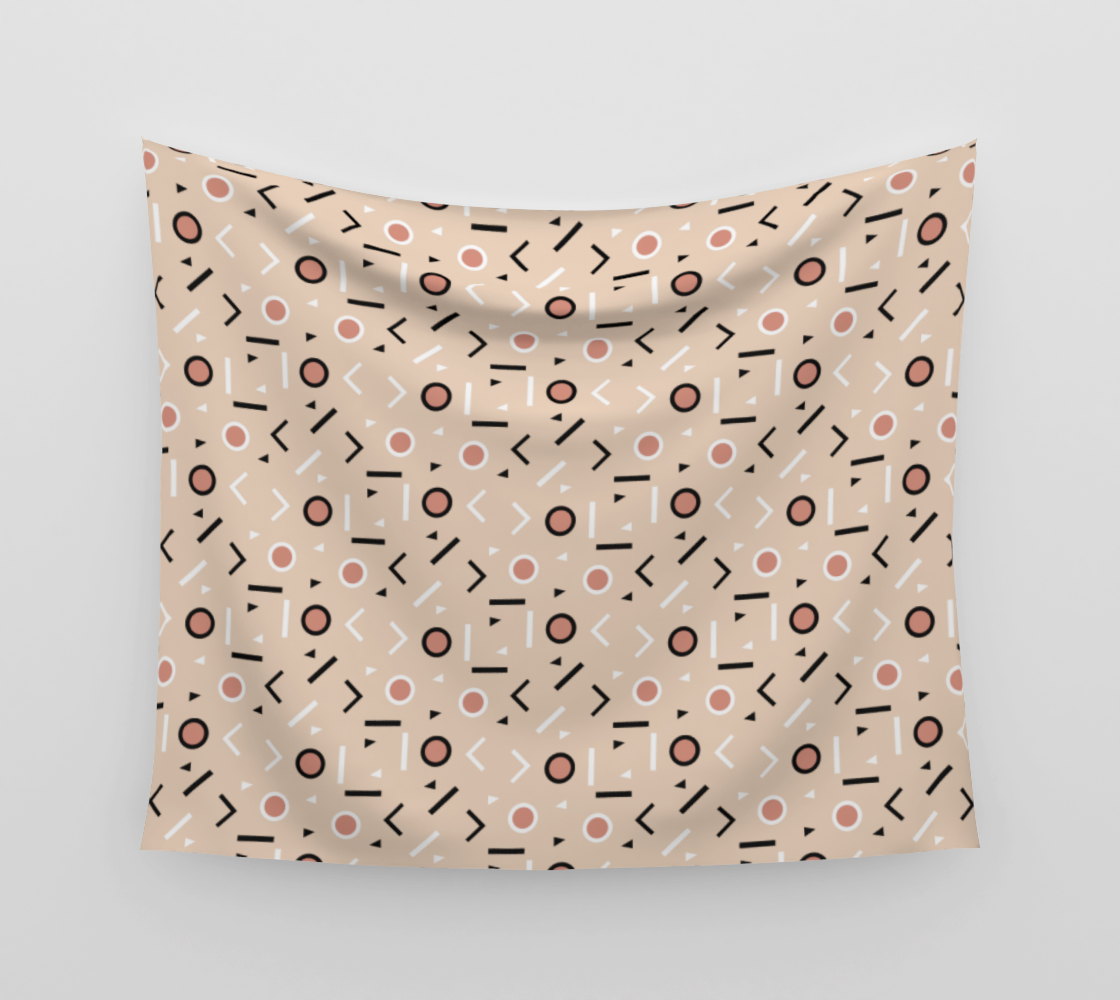 Memphis Tribes - Warm Beige Wall Tapestry preview