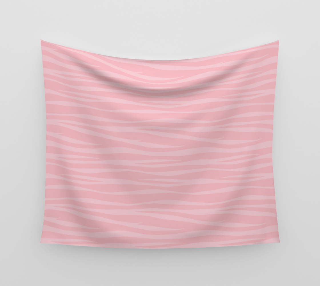 Zebra Print - Pink Marshmallow Wall Tapestry preview