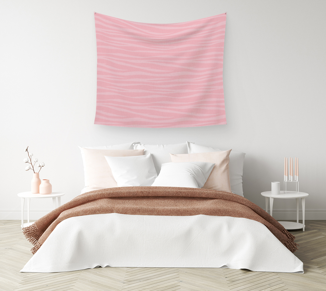 Aperçu de Zebra Print - Pink Marshmallow Wall Tapestry #1