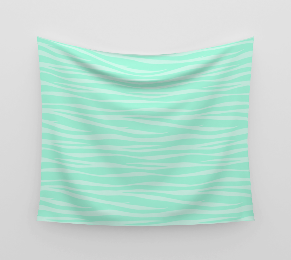 Zebra Print - Sugar Mint Wall Tapestry preview