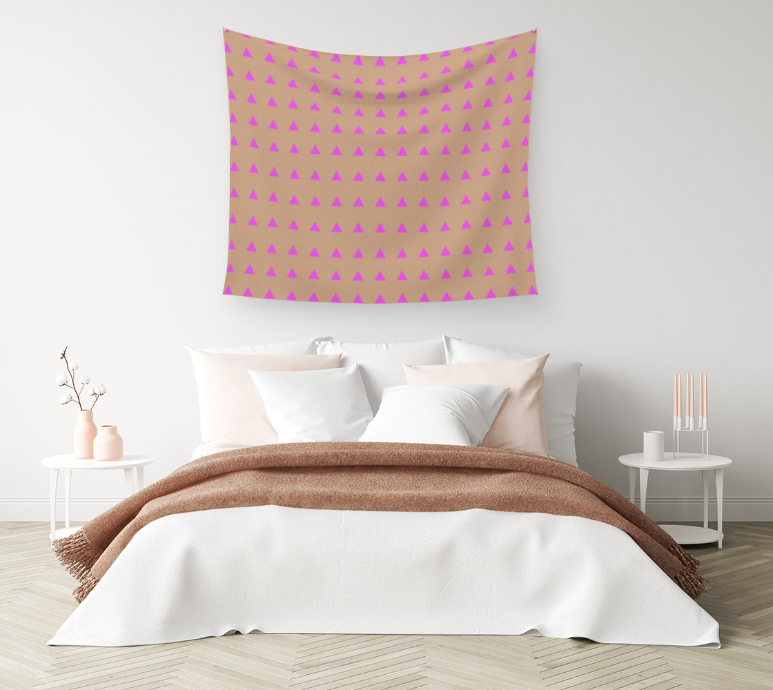 Neon Triangles - Pink Wall Tapestry preview #1