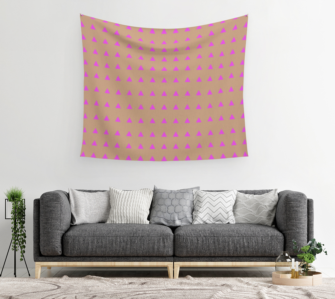 Neon Triangles - Pink Wall Tapestry thumbnail #3