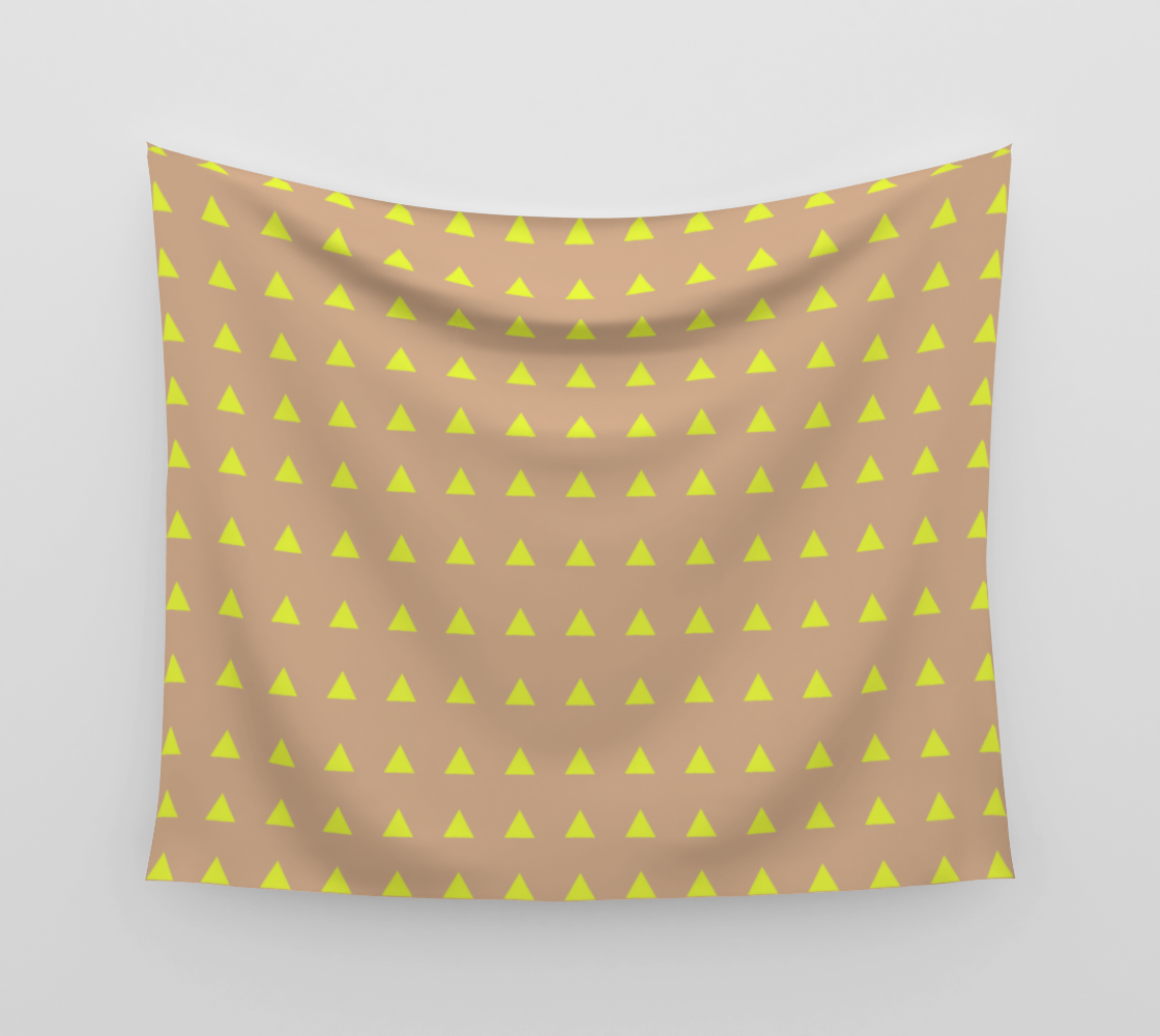 Neon Triangles - Yellow Wall Tapestry preview