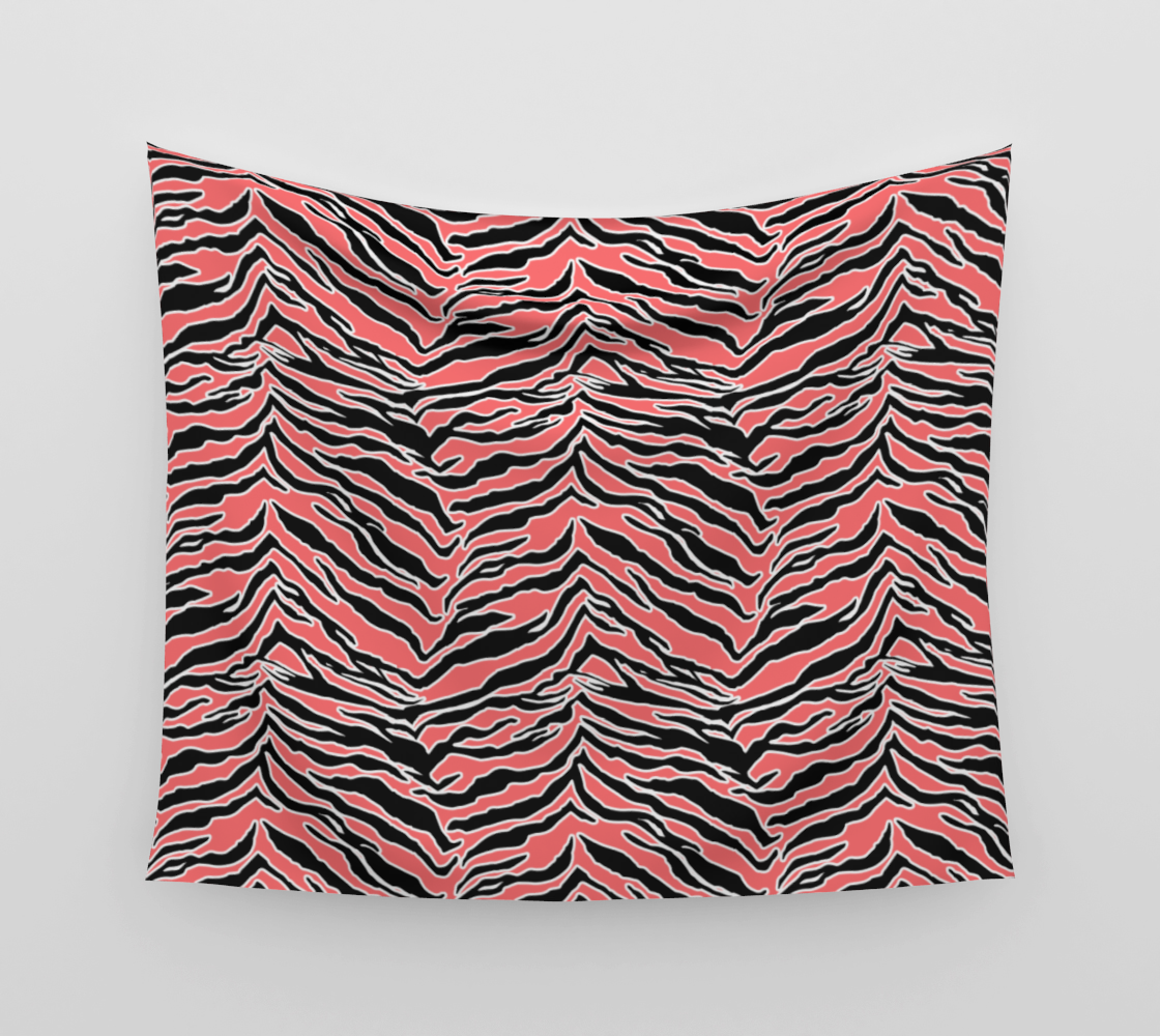 Tiger Print - Coral Wall Tapestry preview