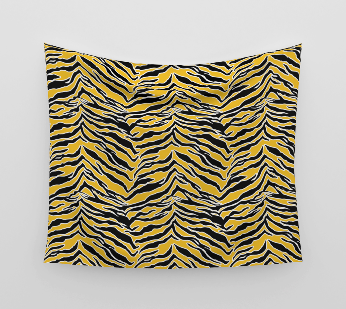 Tiger Print - Mustard Yellow Wall Tapestry preview