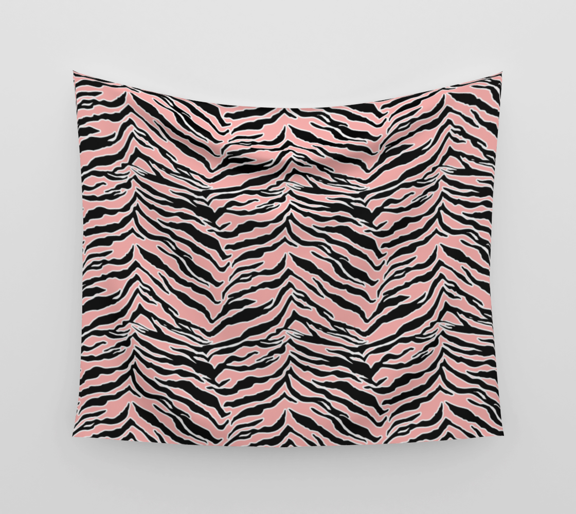 Tiger Print - Blush Peach Wall Tapestry preview