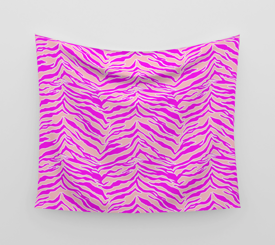 Tiger Print - Pink & Pink Wall Tapestry preview