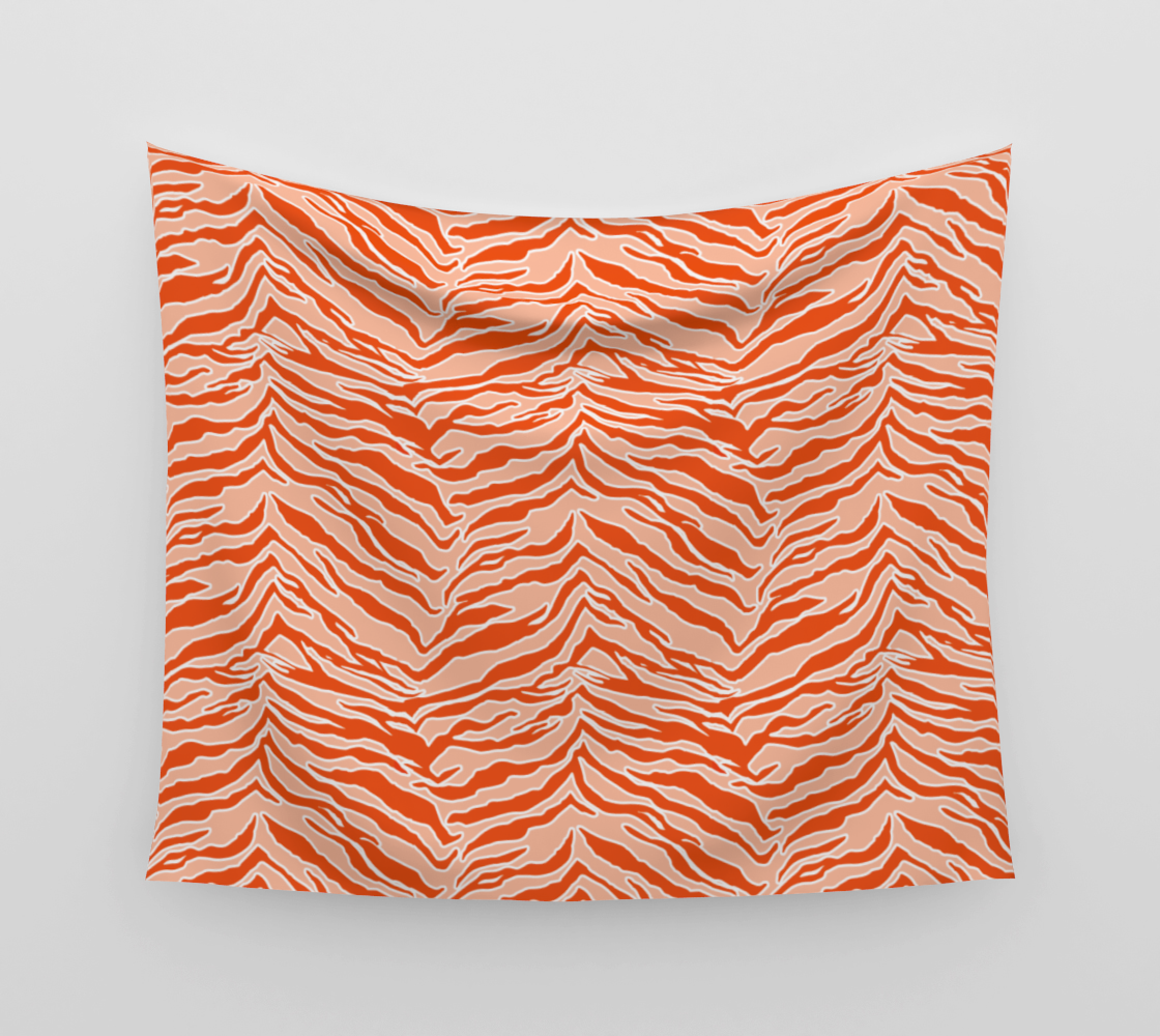 Tiger Print - Orange Wall Tapestry preview