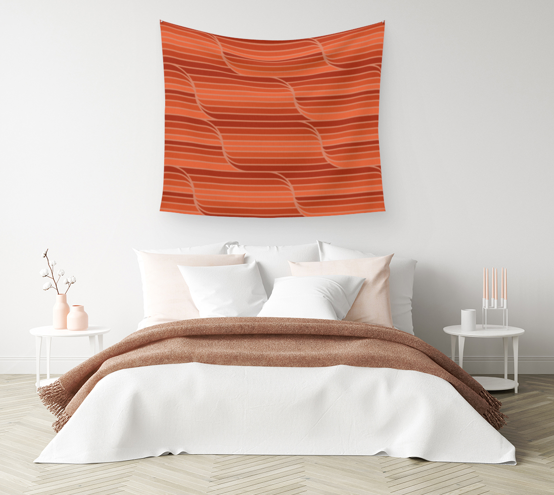 Aperçu de Geo Stripes - Rust Orange Wall Tapestry #1