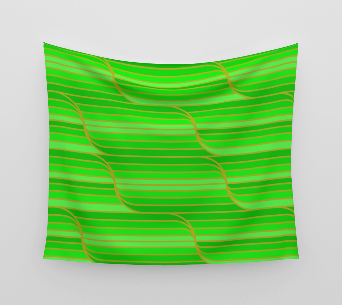 Geo Stripes - Green Wall Tapestry preview