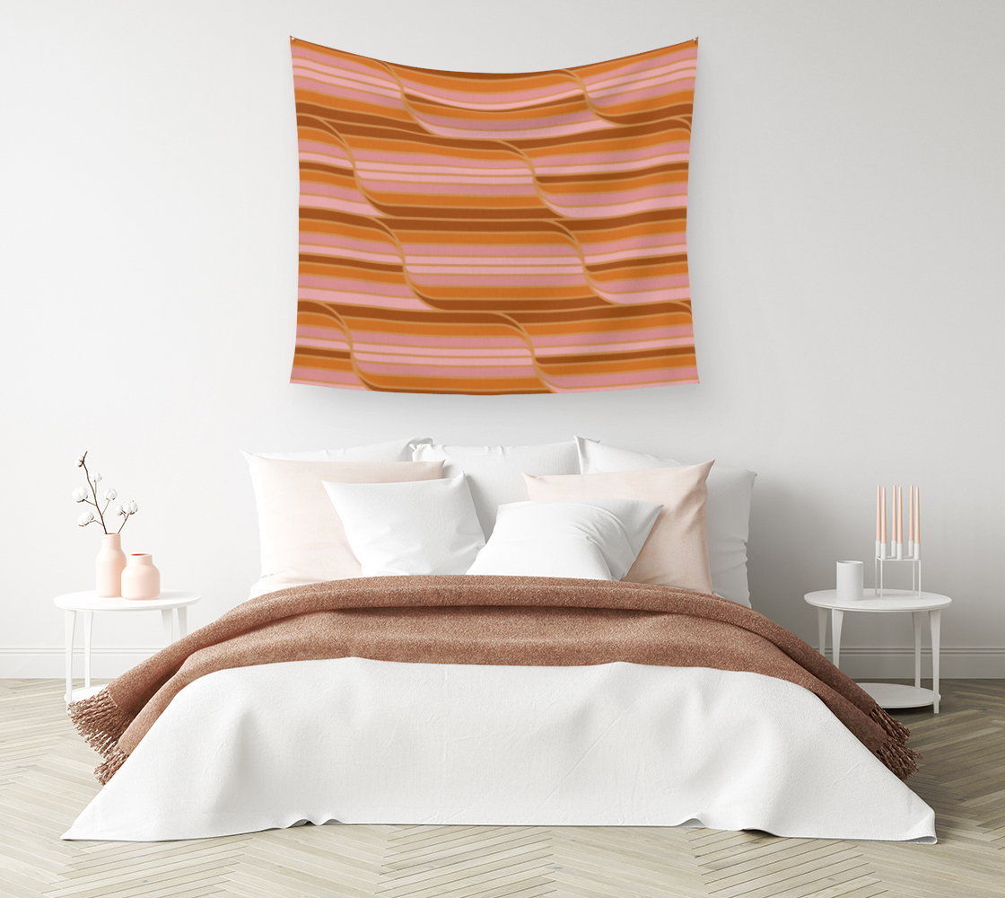 Aperçu de Geo Stripes - Butterscotch Wall Tapestry #1