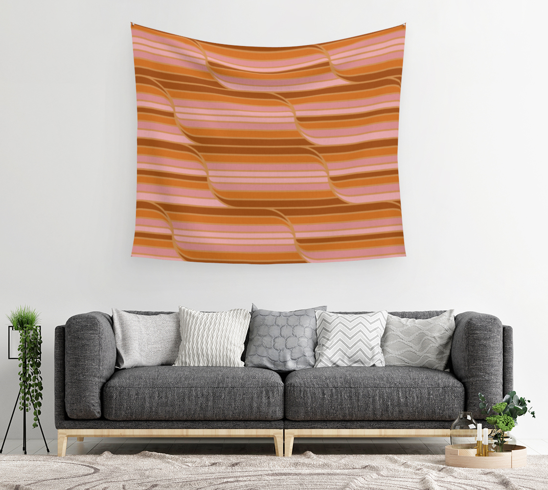 Aperçu de Geo Stripes - Butterscotch Wall Tapestry #2