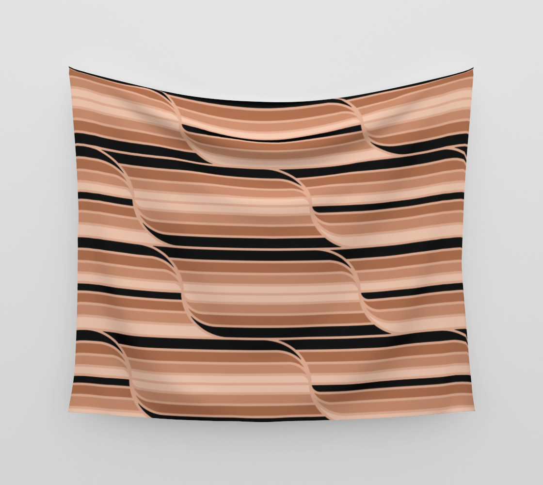 Geo Stripes - Black & Neutral Wall Tapestry preview