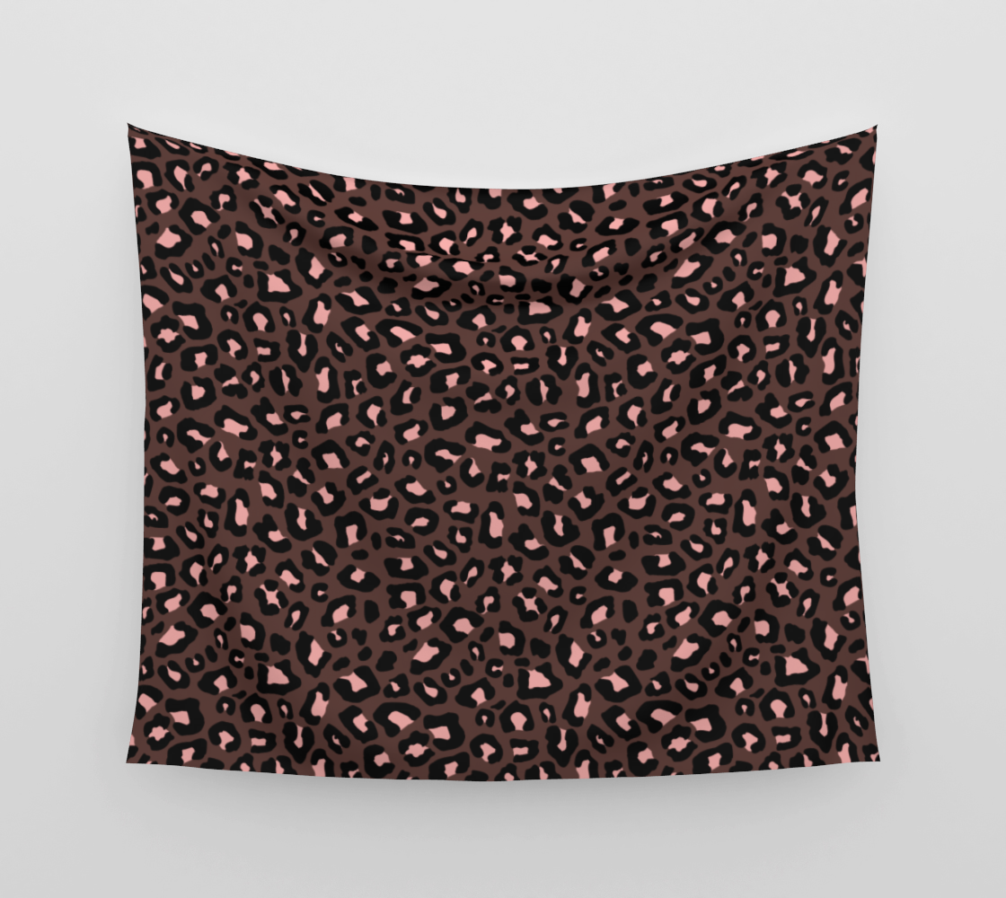 Leopard Print 2.0 - Brown & Blush Wall Tapestry preview