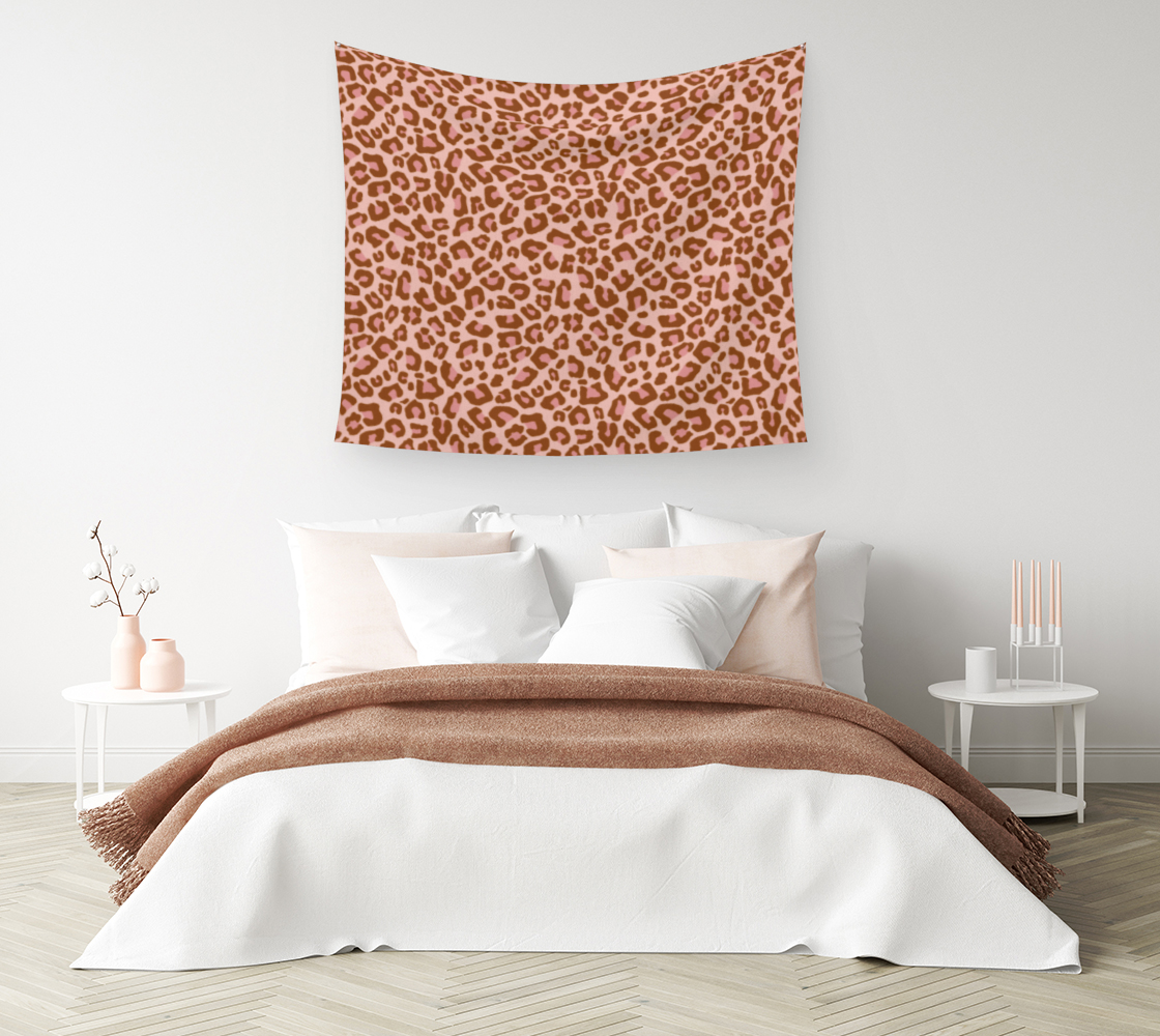 Leopard Print 2.0 - Caramel Blush Wall Tapestry 3D preview