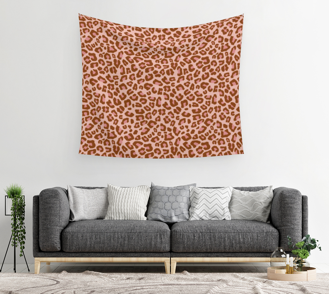 Leopard Print 2.0 - Caramel Blush Wall Tapestry thumbnail #3