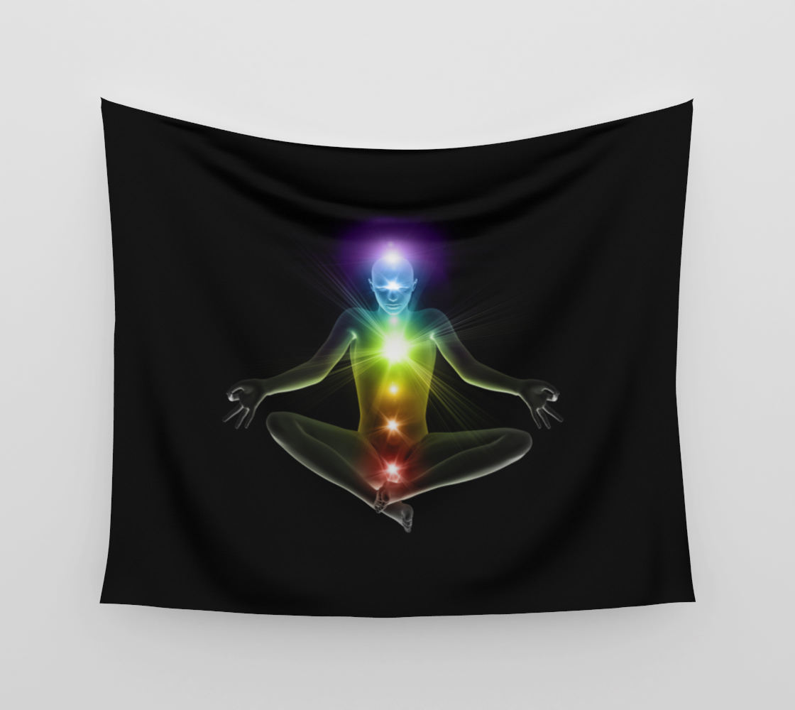 3d human in yoga pose with chakras thumbnail #4