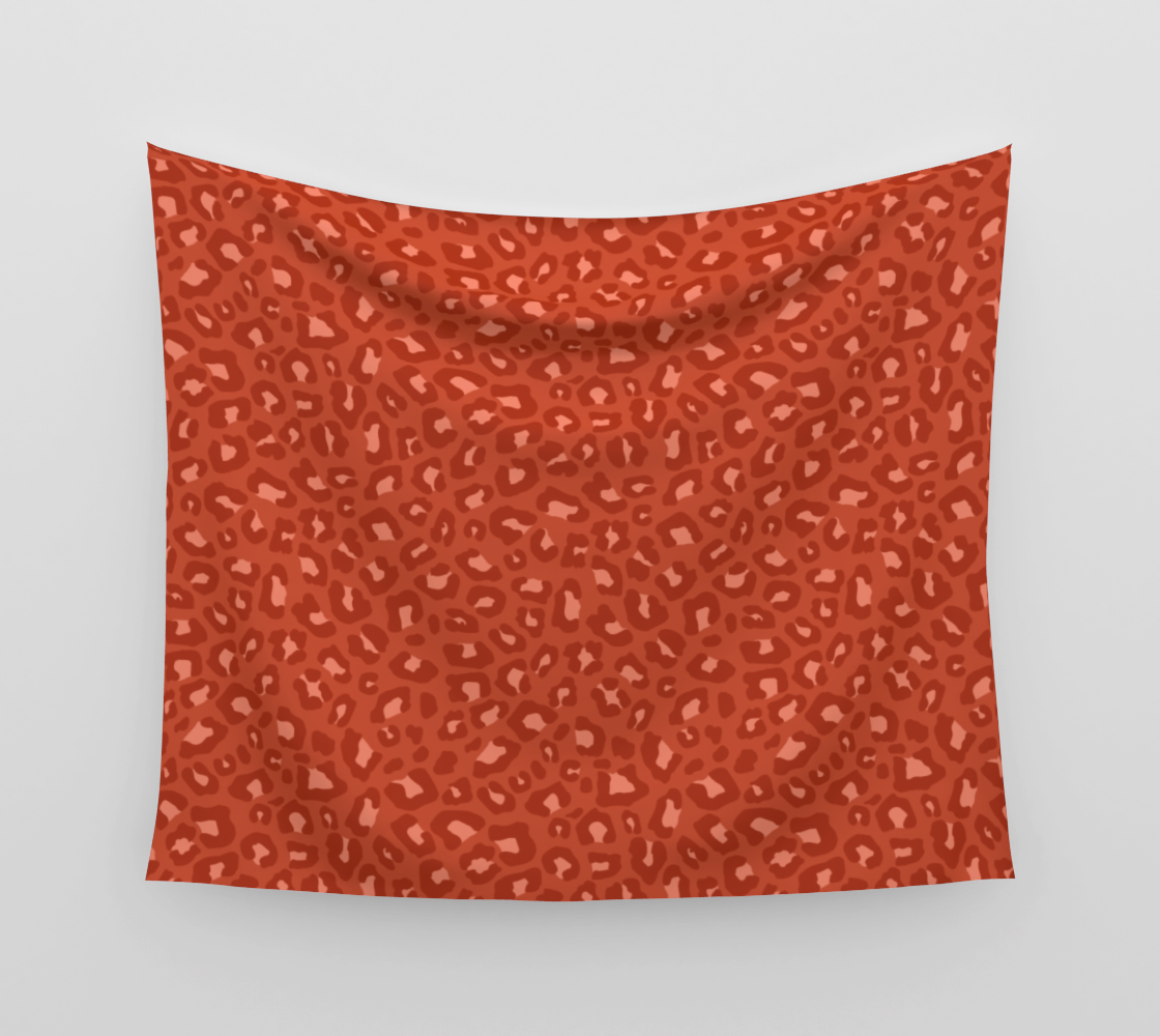 Leopard Print 2.0 - Rust Orange Wall Tapestry preview