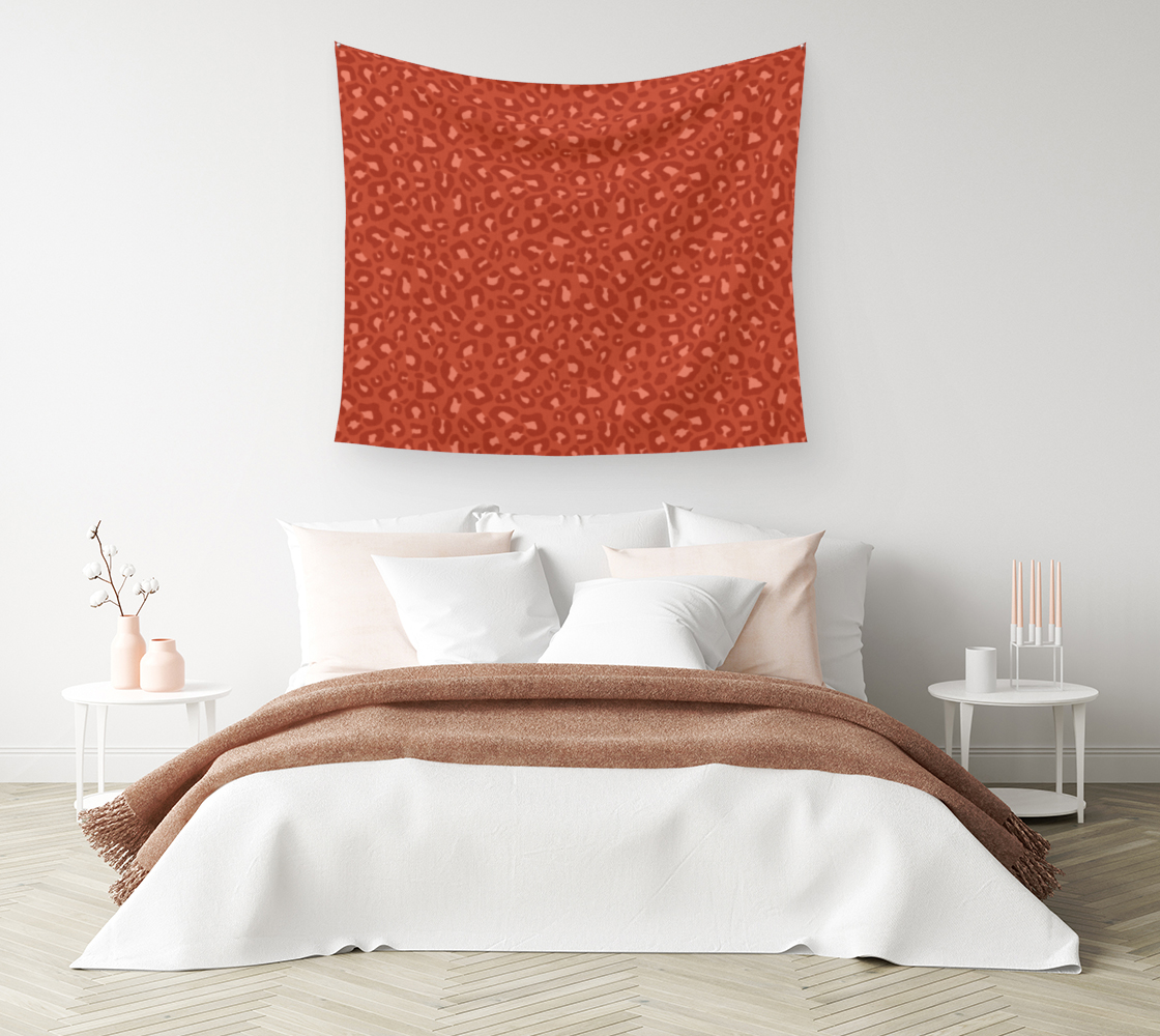 Leopard Print 2.0 - Rust Orange Wall Tapestry 3D preview