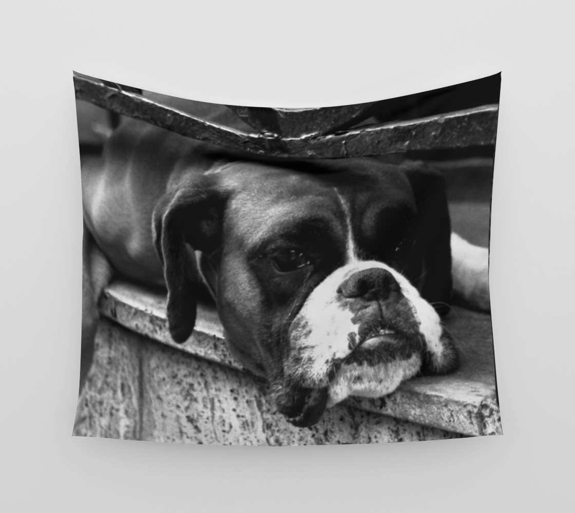 Boxer Dog On Windowsill Wall Tapestry preview #3